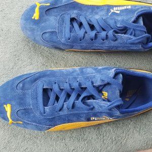 Mens PUMA  speed Cat blue/yellow suede sneakers
